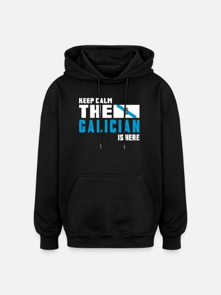 keep calm Galicia flags design - Oversized Unisex Hoodie - black