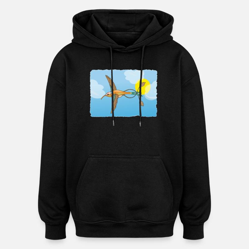 Le colibri - Sweat à capuche oversize unisexe - noir