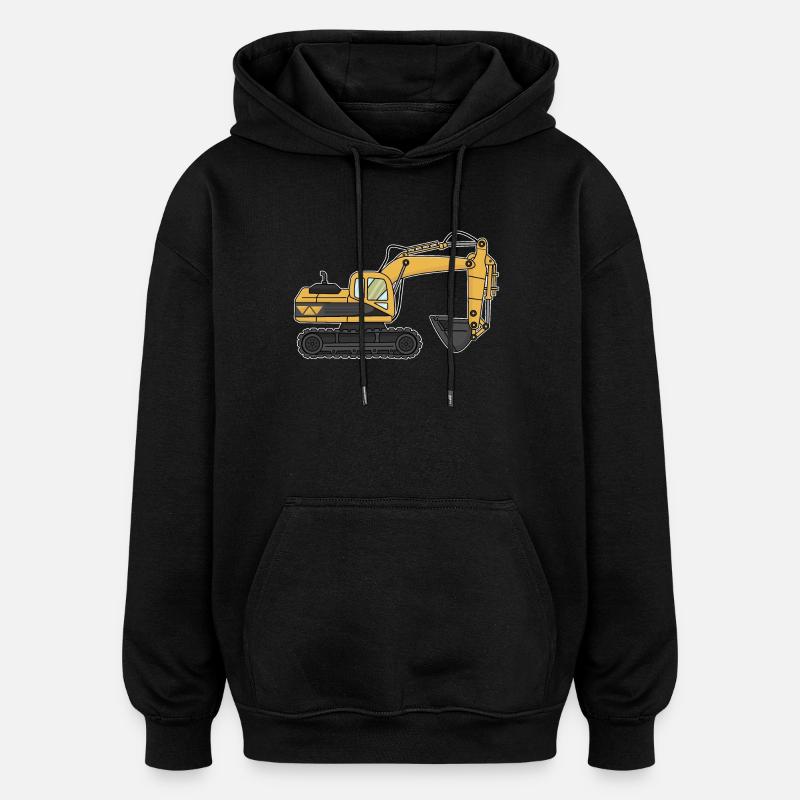 Excavator, construction site - Oversized Unisex Hoodie - black