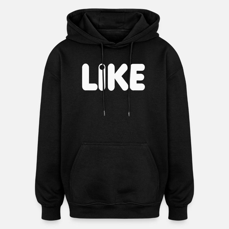 LIKE - Oversized Unisex Hoodie - black