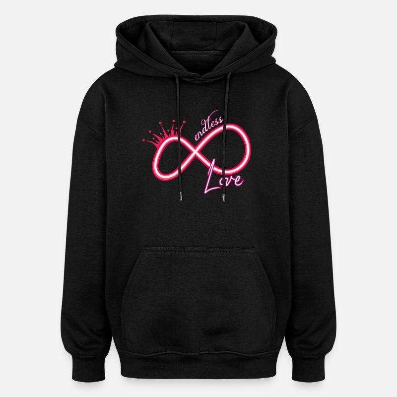 Unendlichkeitszeichen neon endless love - Oversized Unisex Hoodie - Schwarz