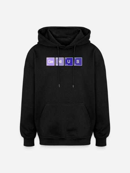 Genius Nerd Geek - Oversized Unisex Hoodie - black