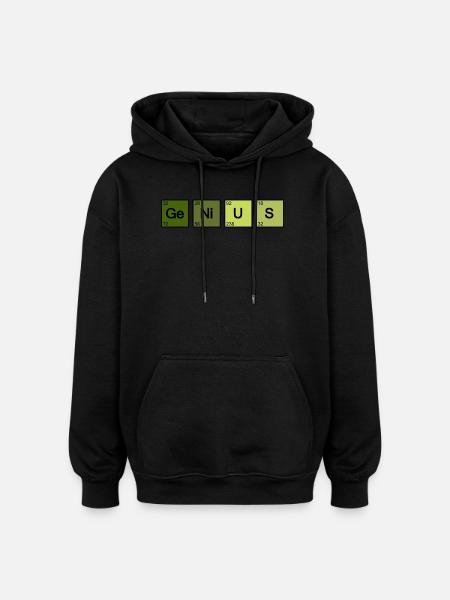 Genius Nerd Geek - Sweat à capuche oversize unisexe - noir