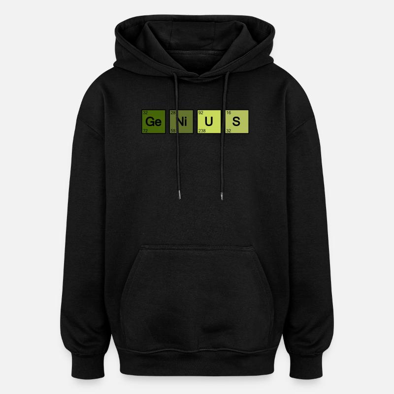 Genius Nerd Geek - Sweat à capuche oversize unisexe - noir