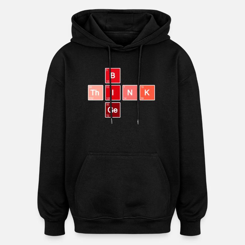 Think Big (Rot) - Oversized Unisex Hoodie - Schwarz