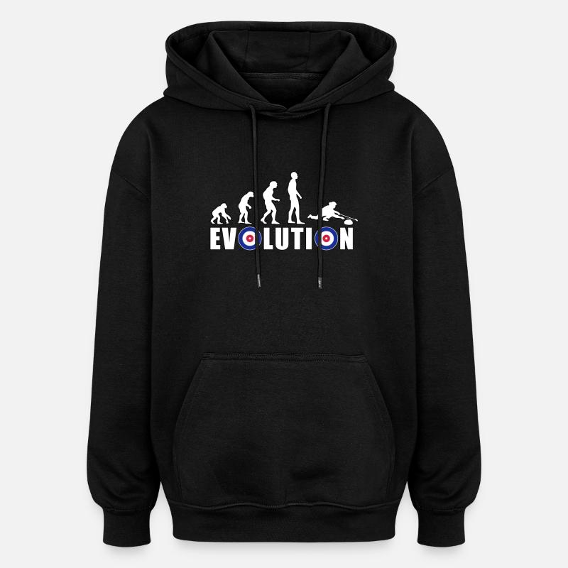 EVOLUTION CURLING Curling Cadeau Hiver - Sweat à capuche oversize unisexe - noir