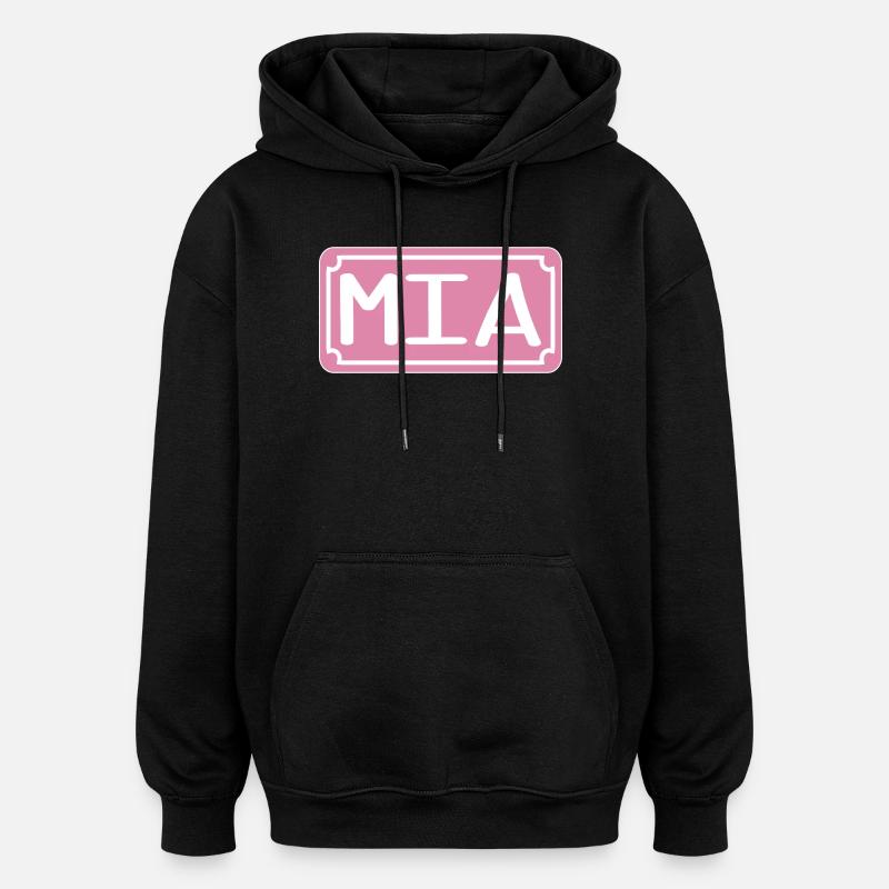 VORNAME MIA MÄDCHENNAME - Oversized Unisex Hoodie - Schwarz