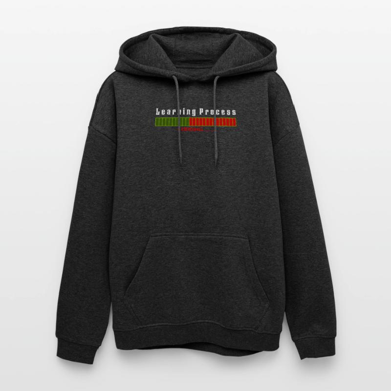 Learning Process Loading black shirt Oversized Unisex Hoodie