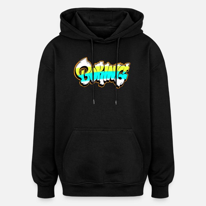 Boomer Graffiti Gradient - Oversized Unisex Hoodie - black