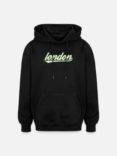 London Retro Lettering T-paita. - Unisex oversize huppari - musta