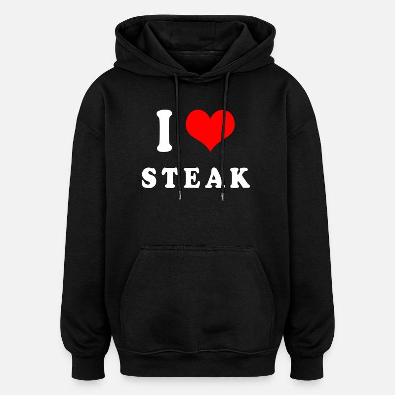 Ich liebe Steak - Oversized Unisex Hoodie - Schwarz