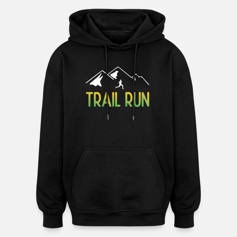 Trail Run - Oversized Unisex Hoodie - black