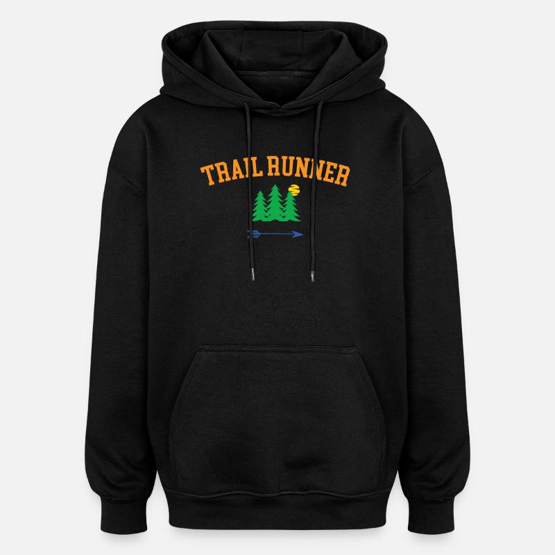 Trail Runner - Oversized Unisex Hoodie - black