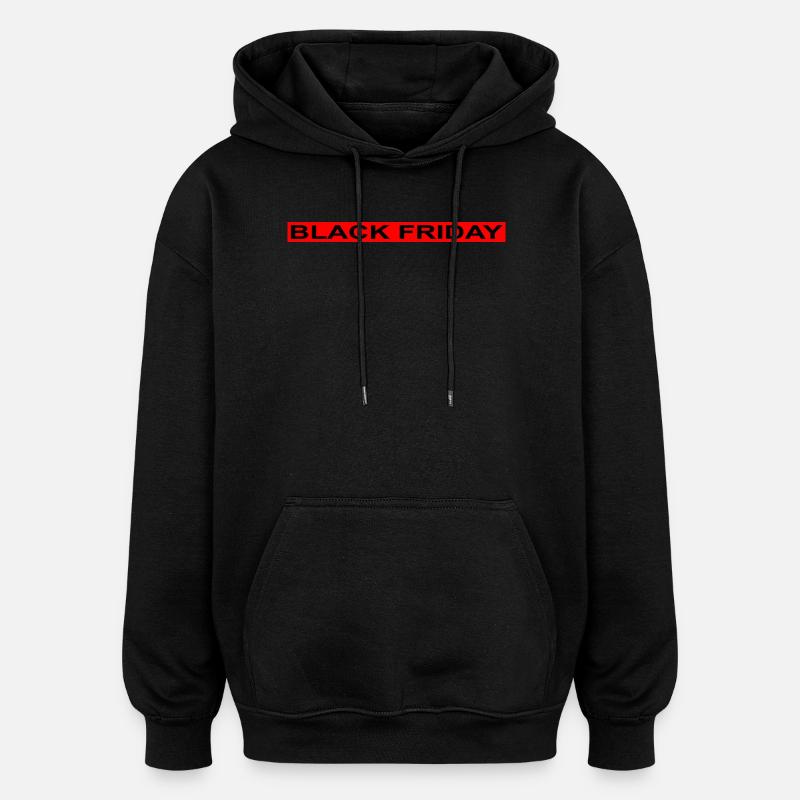 Black Friday red stripe - Oversized Unisex Hoodie - black