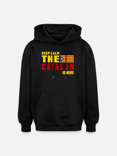 Keep Calm Catalonia flag design - Oversized Unisex Hoodie - black