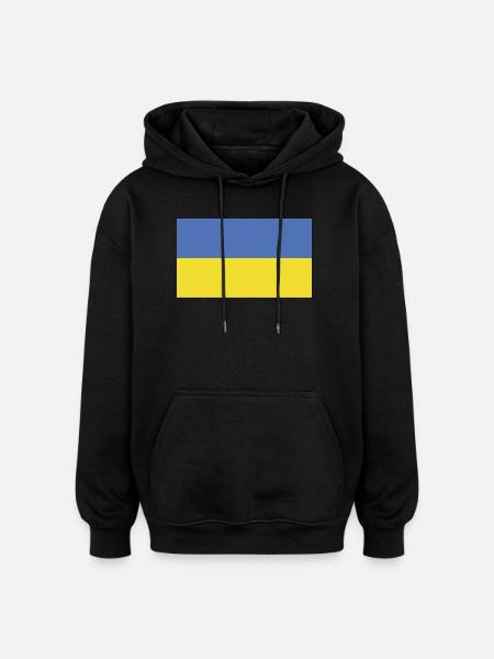 Ukraine Flag Flag - Oversized Unisex Hoodie - black