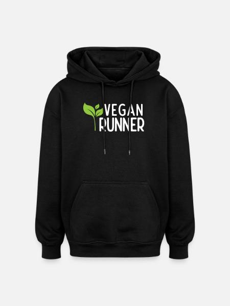 Vegan Runner - Oversized Unisex Hoodie - black