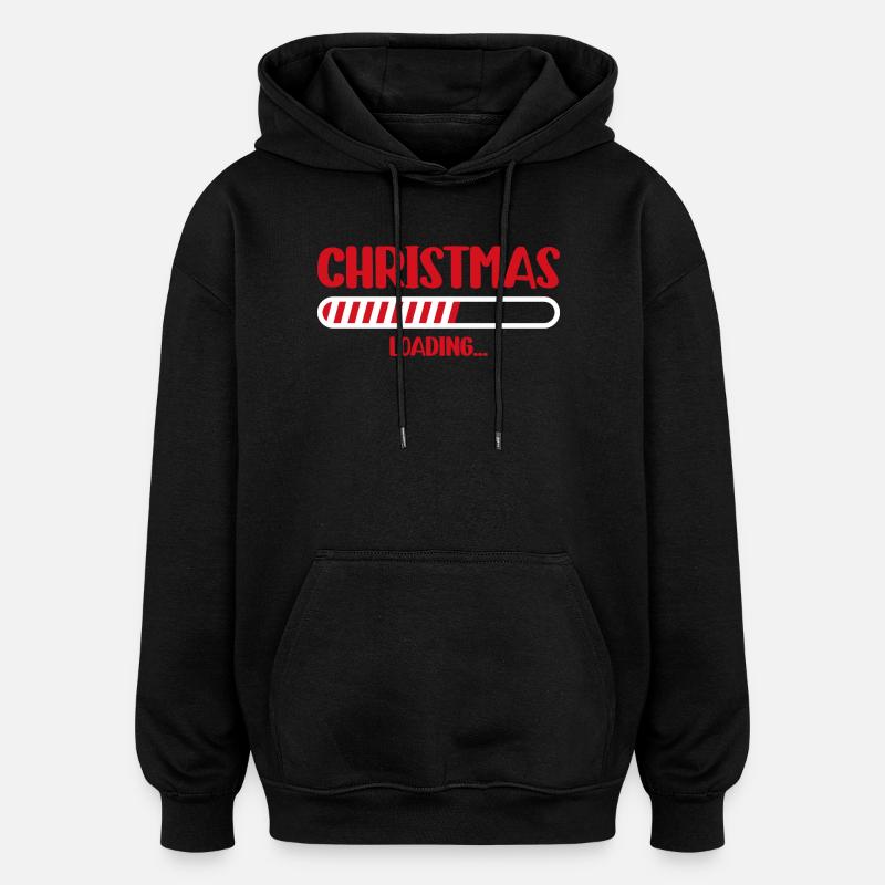 Christmas Loading Progress Bar - Oversized Unisex Hoodie - black