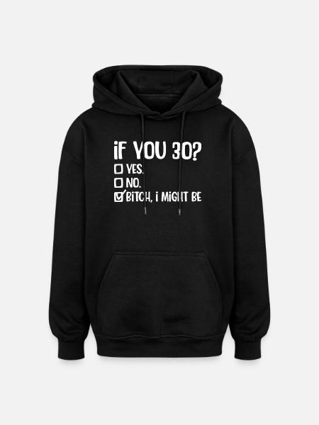 Bold Cheeky Checkbox Attitude Tee - Oversized Unisex Hoodie - black