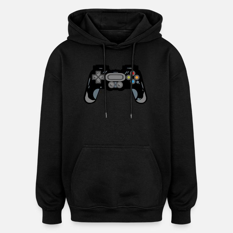 Retro Controller Silhouette - Oversized Unisex Hoodie - black