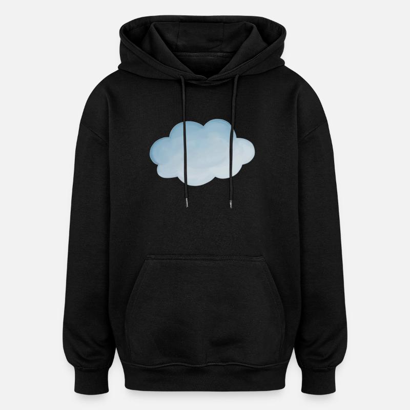 Cloud weather light blue - Oversized Unisex Hoodie - black