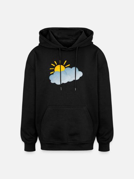 Slightly cloudy, weather symbol - Oversized Unisex Hoodie - black