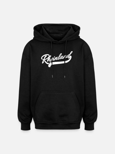 Rhénanie rétro - Sweat à capuche oversize unisexe - noir