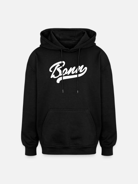 Bonn Retro - Oversized Unisex Hoodie - black
