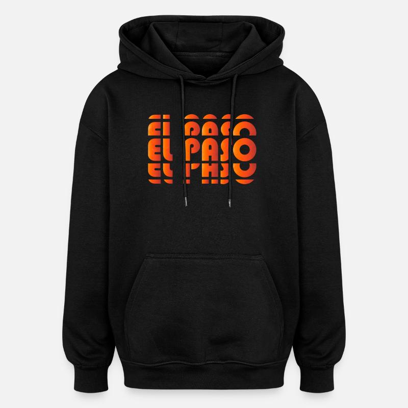 El Paso Gradient Raster - Oversized Unisex Hoodie - Schwarz