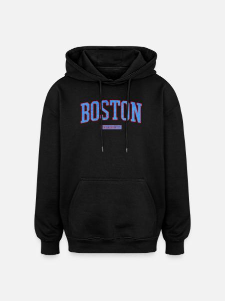Boston City Pride Emblem - Oversized Unisex Hoodie - black
