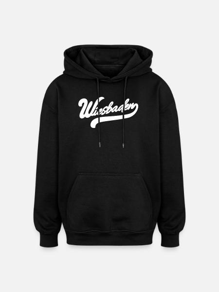 Wiesbaden Retro - Oversized Unisex Hoodie - black