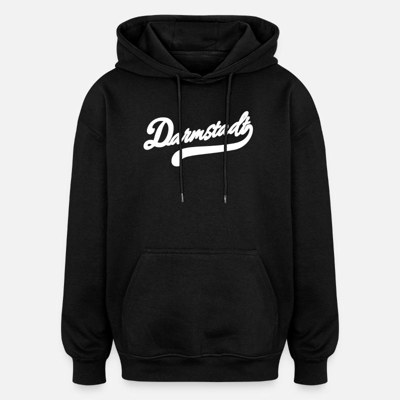 Darmstadt Rétro - Sweat à capuche oversize unisexe - noir