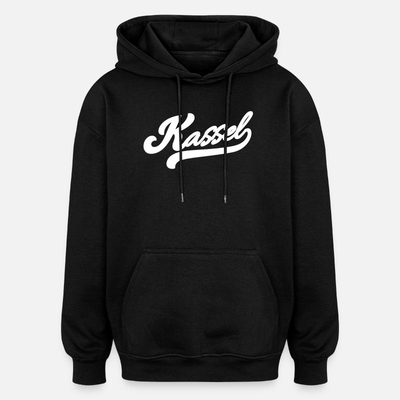 Kassel Rétro - Sweat à capuche oversize unisexe - noir