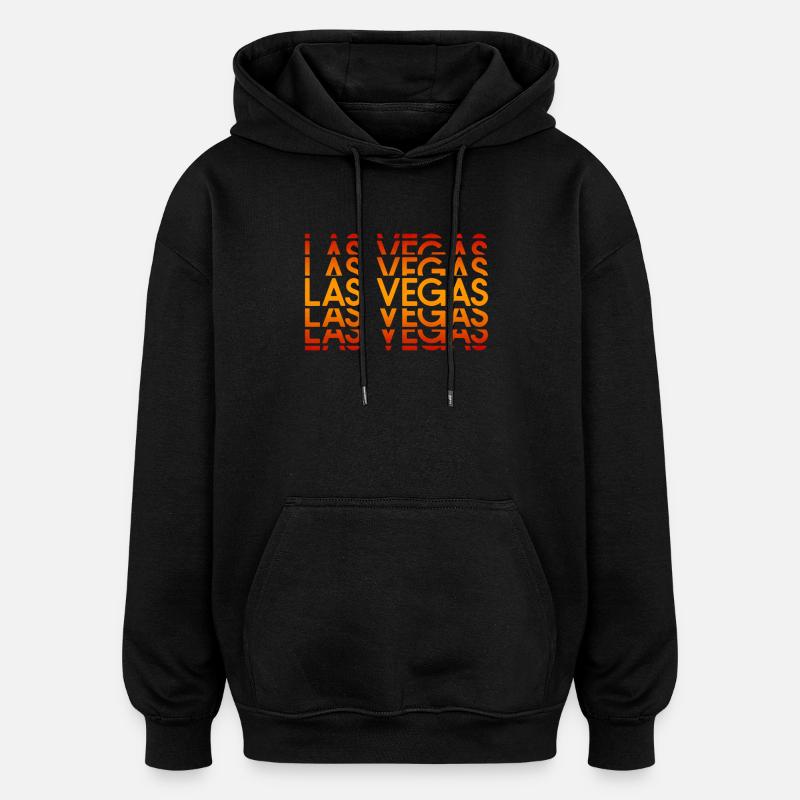 Disposition néon de Las Vegas - Sweat à capuche oversize unisexe - noir
