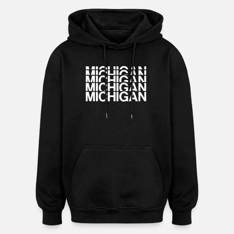 Michigan États-Unis - Sweat à capuche oversize unisexe - noir
