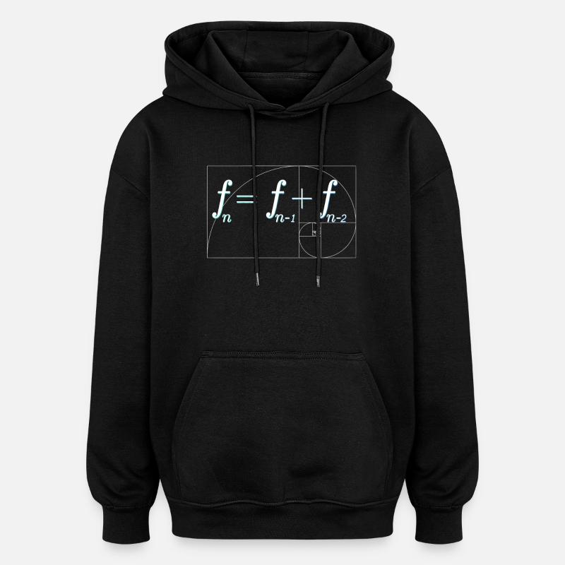 Fibonacci sequence - Oversized Unisex Hoodie - black