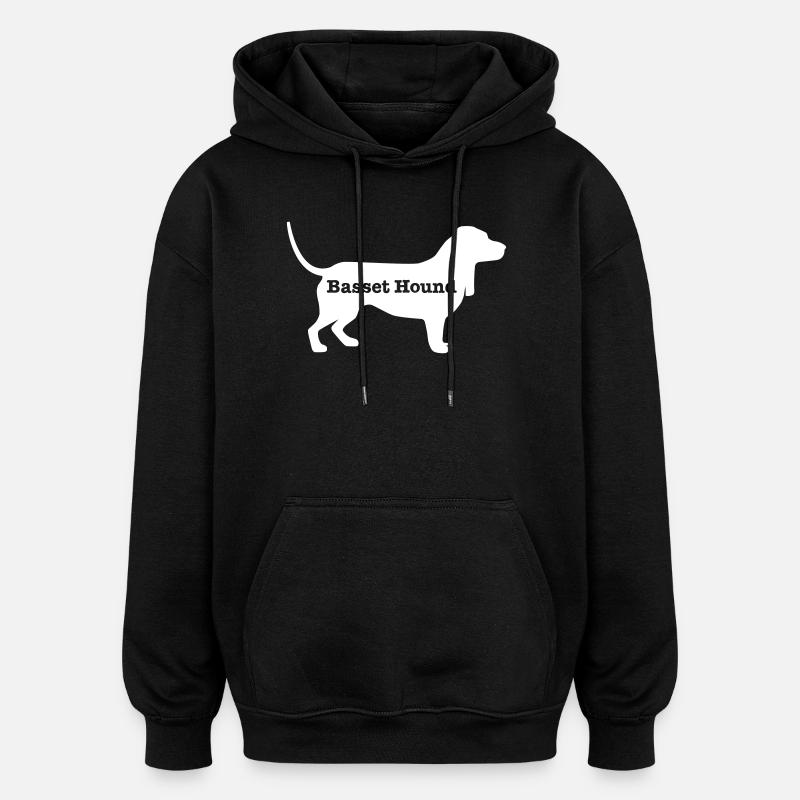 Basset Hound - Sweat à capuche oversize unisexe - noir
