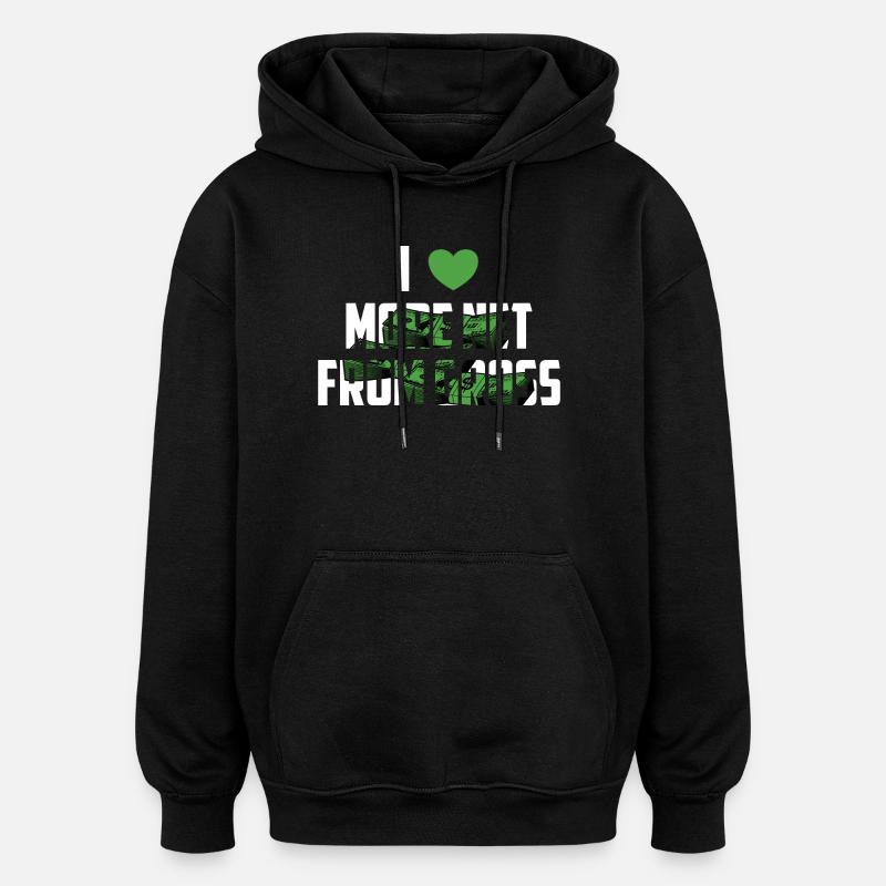 Plus net du brut - Sweat à capuche oversize unisexe - noir