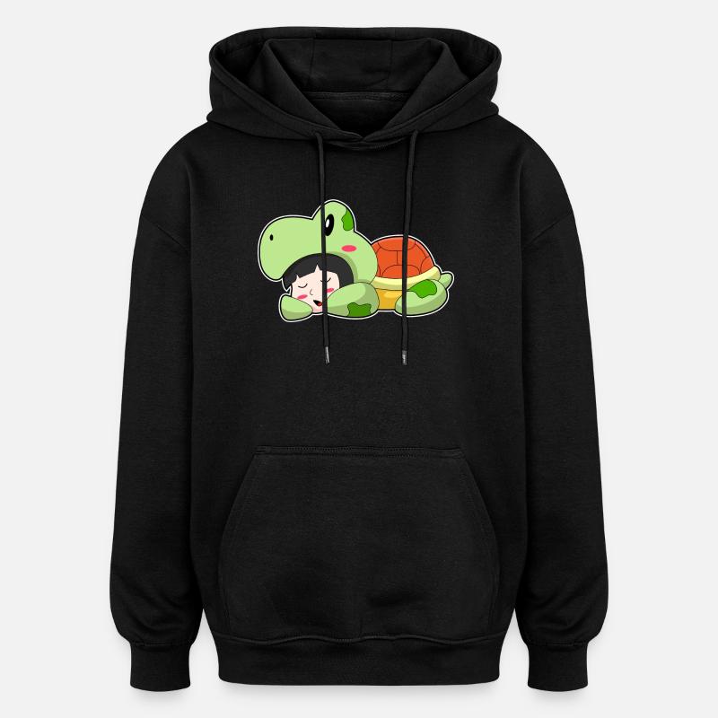 Schildkröte Schlafen - Oversized Unisex Hoodie - Schwarz