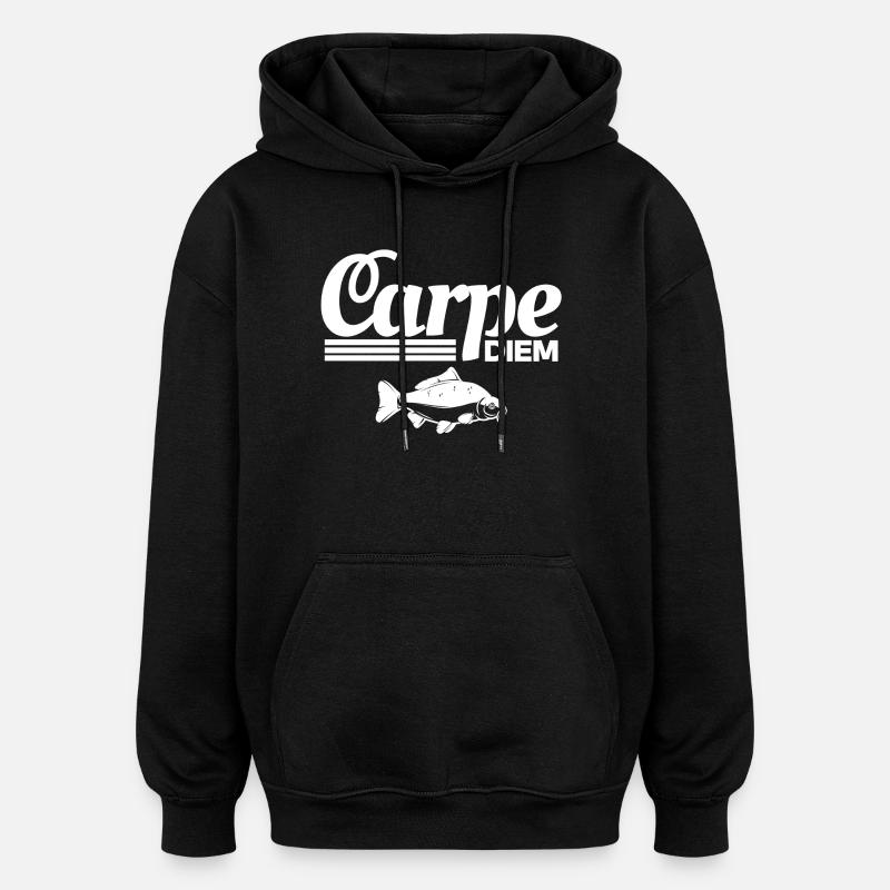pêche, pêcheur, fan de pêche - Sweat à capuche oversize unisexe - noir