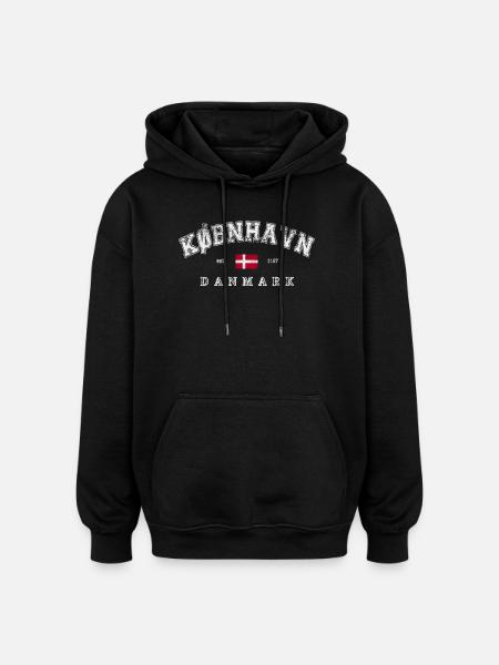 Copenhagen Denmark - Oversized Unisex Hoodie - black