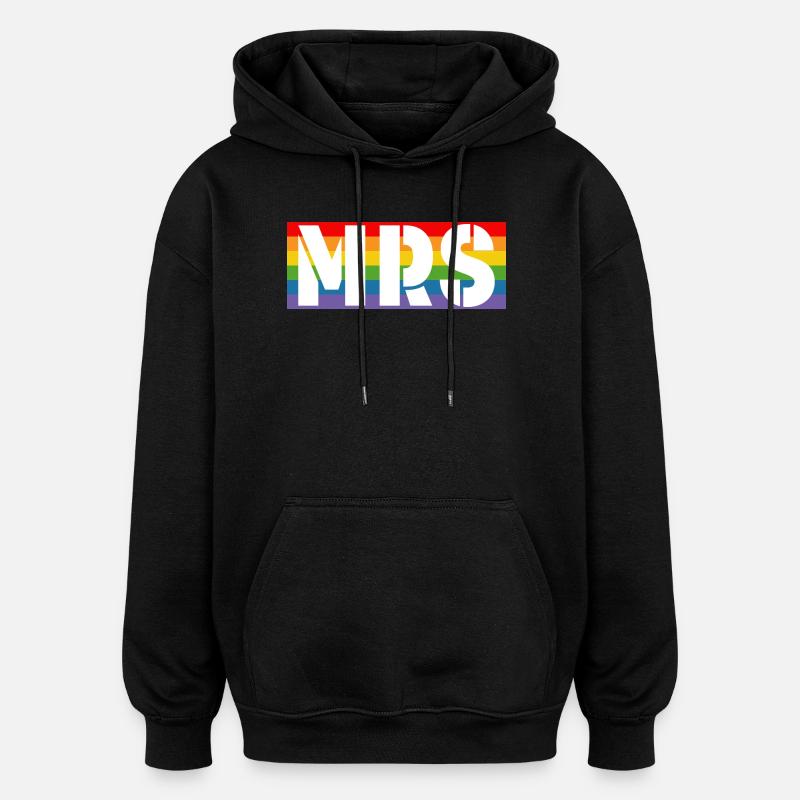 Chemise arc-en-ciel MRS - Sweat à capuche oversize unisexe - noir