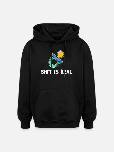 Bébé Socette Parentalité Enceinte Enceinte - Sweat à capuche oversize unisexe - noir