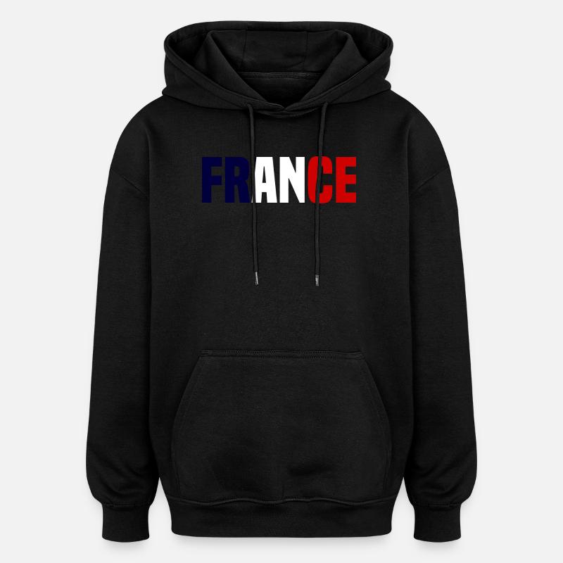 France contrasté - Sweat à capuche oversize unisexe - noir