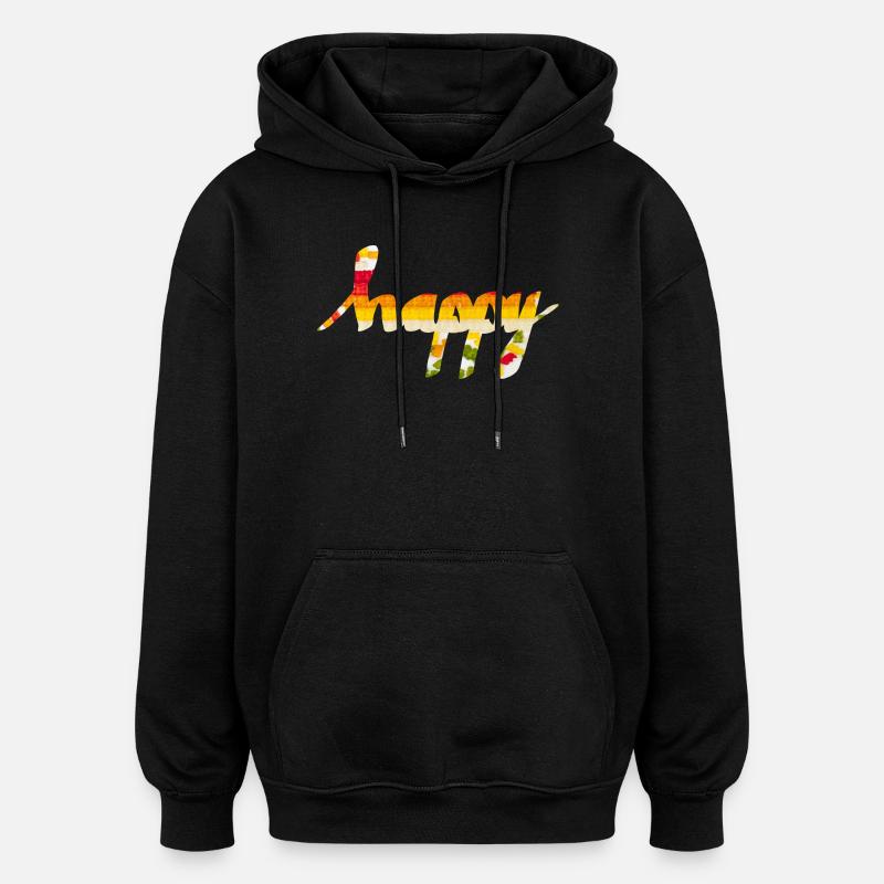 content - Sweat à capuche oversize unisexe - noir