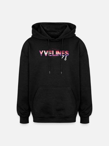 Yvelines 78 Skyline Glow - Oversized Unisex Hoodie - black