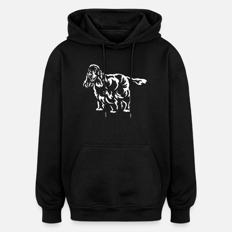 Cocker Spaniel - Sweat à capuche oversize unisexe - noir