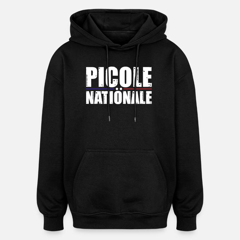 Picole Nationale - Sweat à capuche oversize unisexe - noir