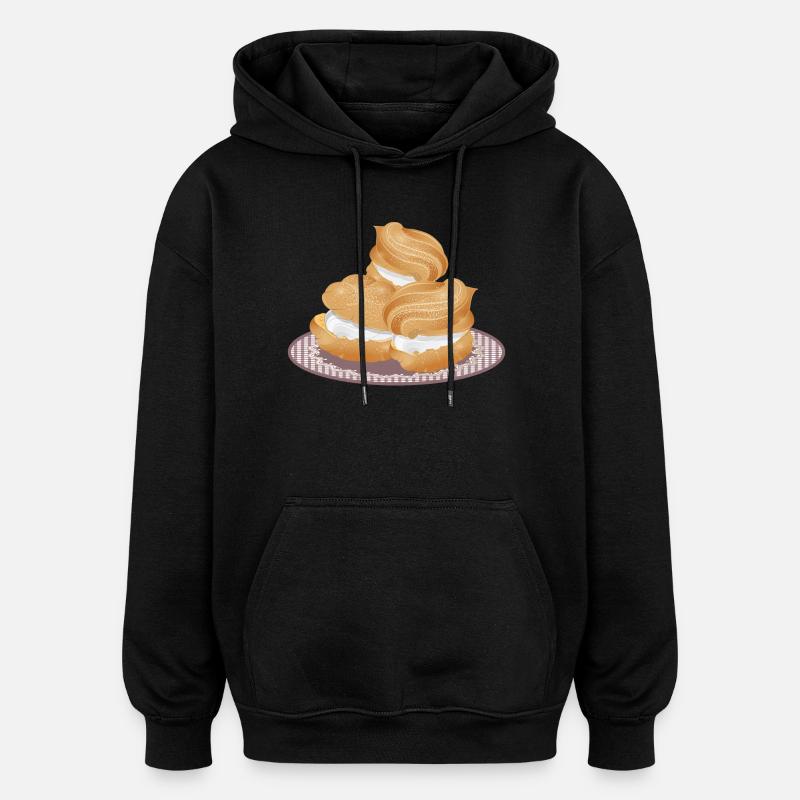 Illustration von drei gefüllten Windbeutel - Oversized Unisex Hoodie - Schwarz