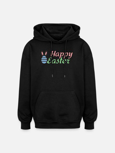 Happy Easter - Oversized Unisex Hoodie - black
